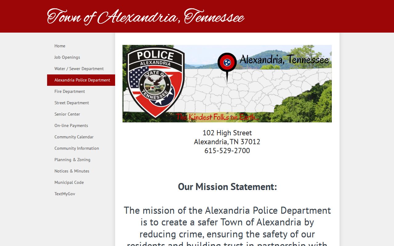 Alexandria warrant records police department contact page
